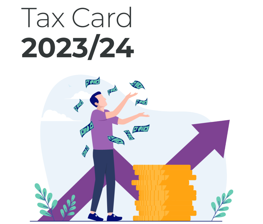 Image of a man with money relating to the 2023/24 tax card